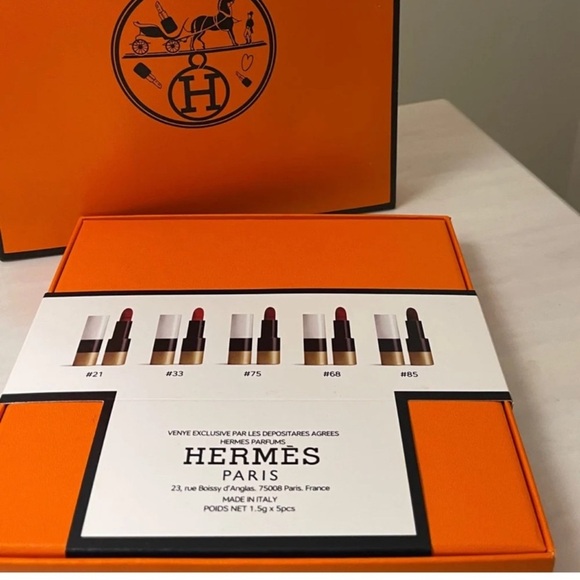 HERMES PARIS MINI LIPSTICK SET of 5 Limited edition NEW IN BOX Gift - Picture 4 of 16